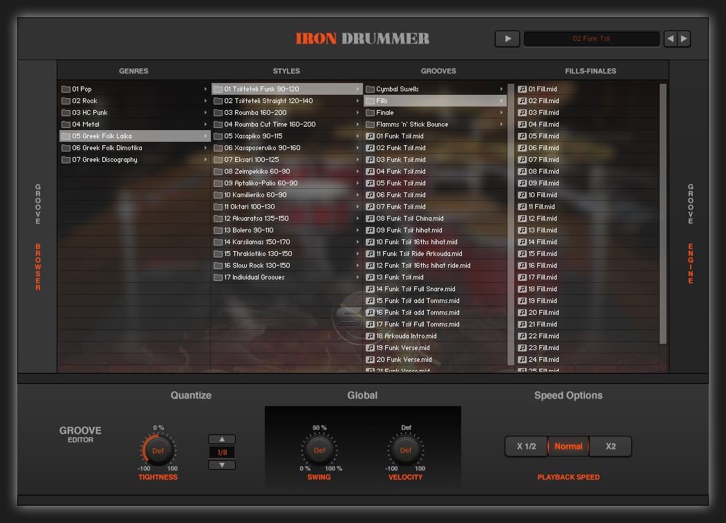 Iron Drummer-Drum library Grooves Page